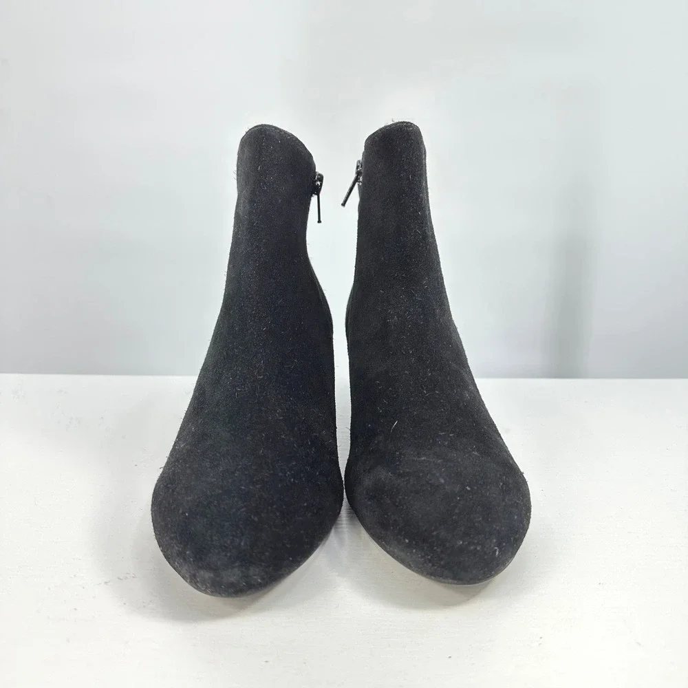 Seychelle's black suede wedge ankle boots 7‎ dark romantic Victorian Goth edgy